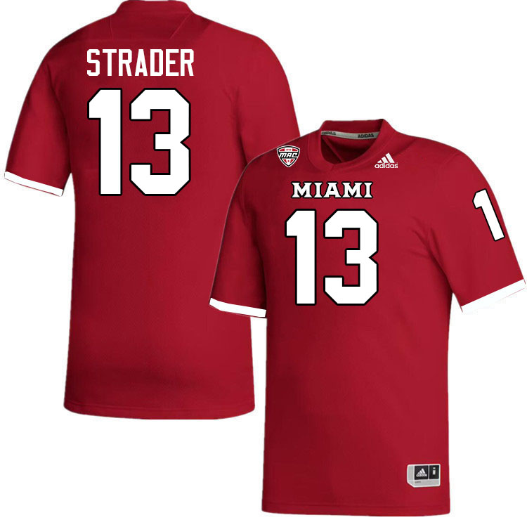 Miami University Redhawks #13 Raion Strader College Football Jerseys Stitched-Red